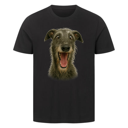 Premium T-Shirt "Deerhound - Crazy" Schwarz – hunde-shirt.de