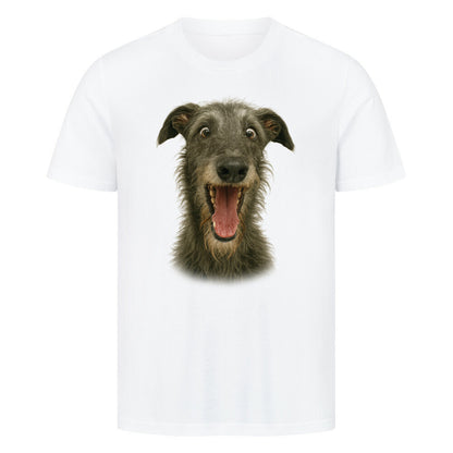 Premium T-Shirt "Deerhound - Crazy" Weiß – hunde-shirt.de