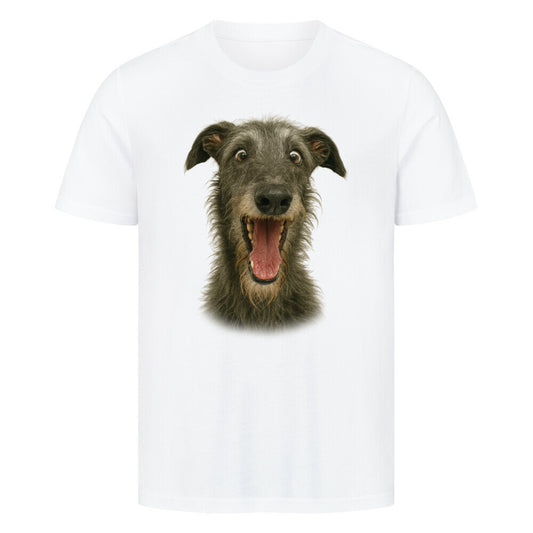 Premium T-Shirt "Deerhound - Crazy" Weiß – hunde-shirt.de