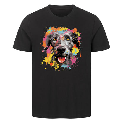 Premium T-Shirt "Deerhound - Splash" Schwarz – hunde-shirt.de