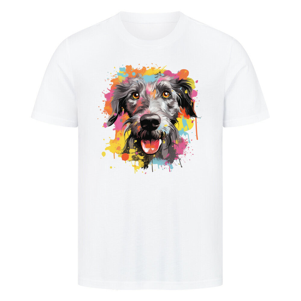 Premium T-Shirt "Deerhound - Splash" Weiß – hunde-shirt.de