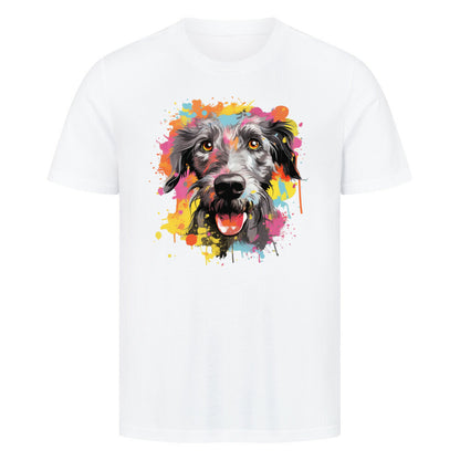 Premium T-Shirt "Deerhound - Splash" Weiß – hunde-shirt.de