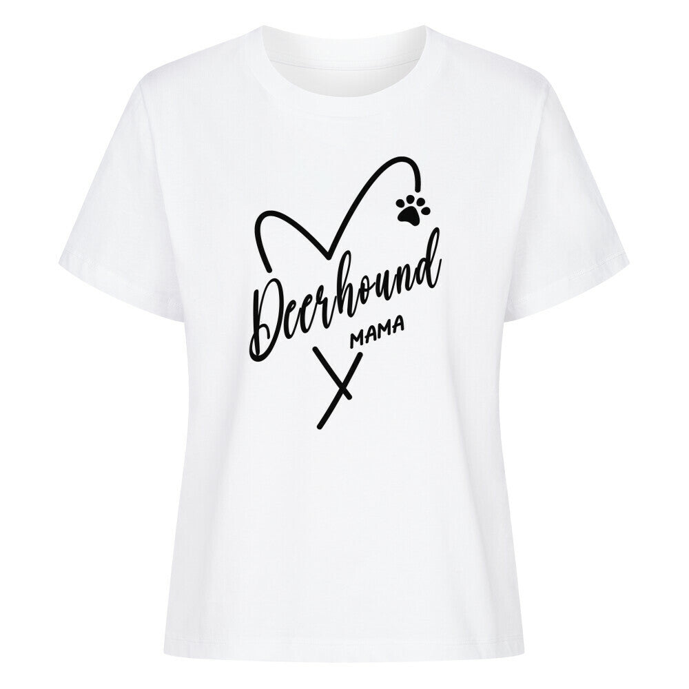 Premium Damen-Shirt "Deerhound - MAMA" Weiß – hunde-shirt.de
