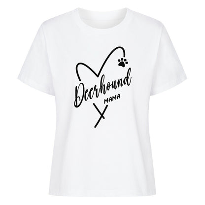 Premium Damen-Shirt "Deerhound - MAMA" Weiß – hunde-shirt.de