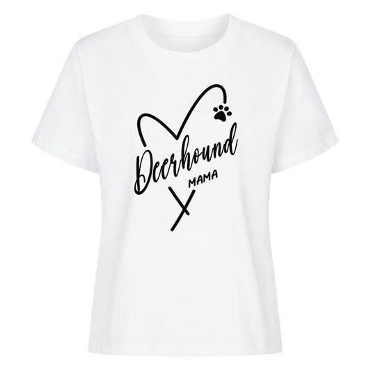 Premium Damen-Shirt "Deerhound - MAMA" Weiß – hunde-shirt.de