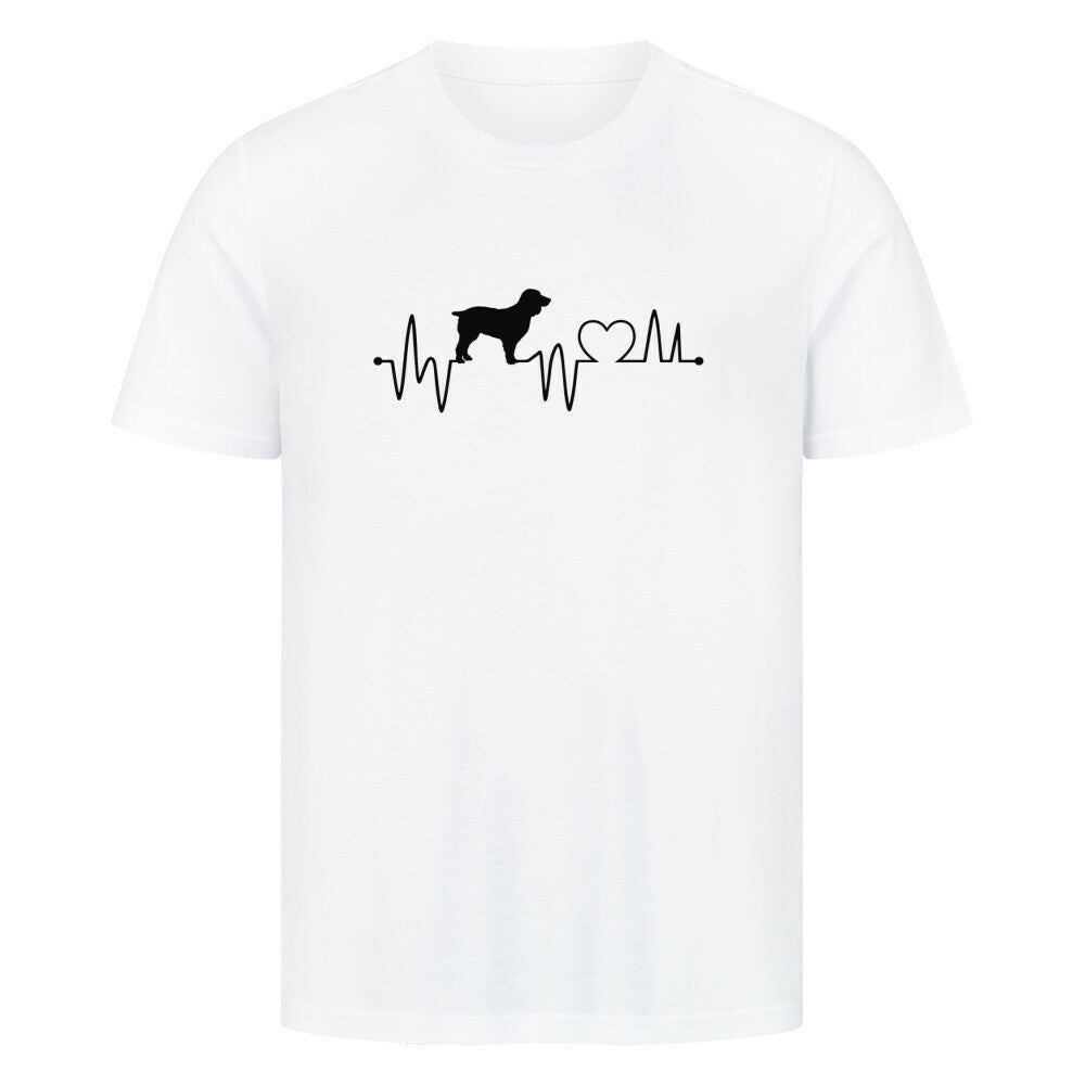 Premium T-Shirt "Boykin Spaniel - Heartbeat" Weiß – hunde-shirt.de
