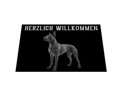 Fußmatte "Thai Ridgeback - Herzlich Willkommen" Weiß – hunde-shirt.de