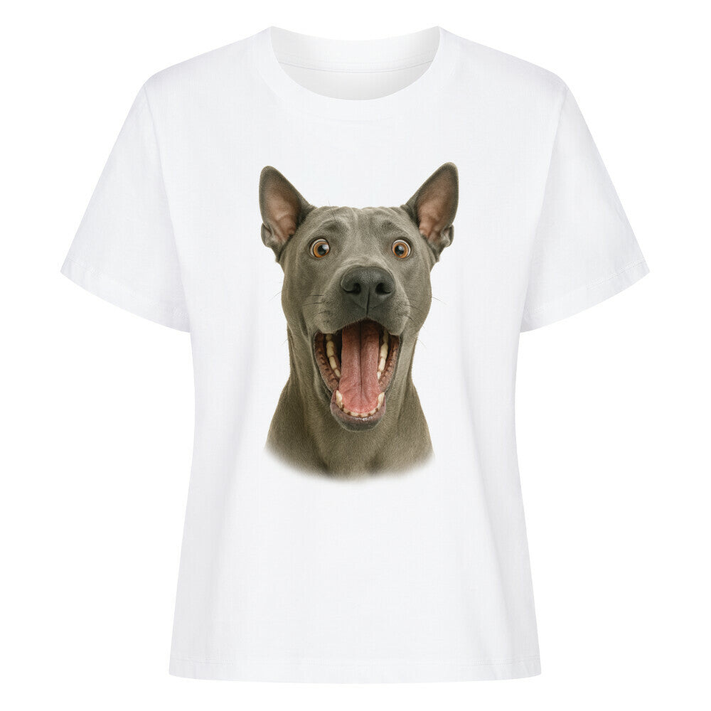 Premium Damen-Shirt "Thai Ridgeback - Crazy" Weiß – hunde-shirt.de