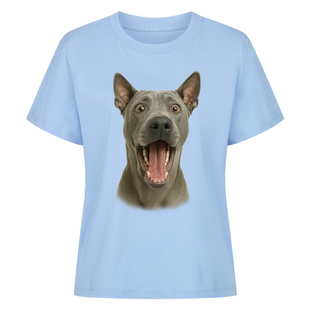 Premium Damen-Shirt "Thai Ridgeback - Crazy" Sky Blue – hunde-shirt.de
