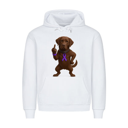 Premium Hoodie "Labrador braun - Fuck Cancer" Weiß – hunde-shirt.de