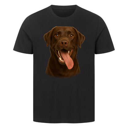 Premium T-Shirt "Labrador braun - Crazy" Schwarz – hunde-shirt.de