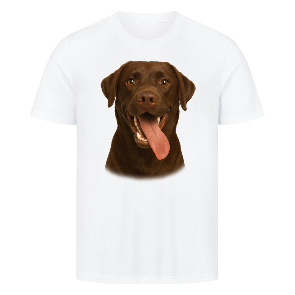Premium T-Shirt "Labrador braun - Crazy" Weiß – hunde-shirt.de