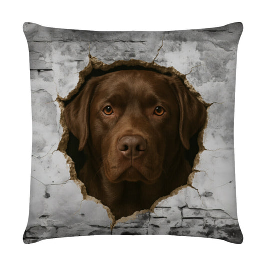 Kissen "Labrador braun - Wall" Weiß – hunde-shirt.de