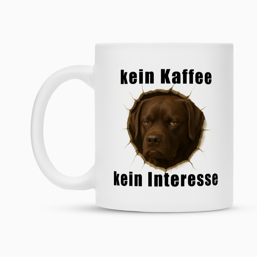 Tasse "Labrador braun - kein Kaffee, kein Interesse" Weiß – hunde-shirt.de