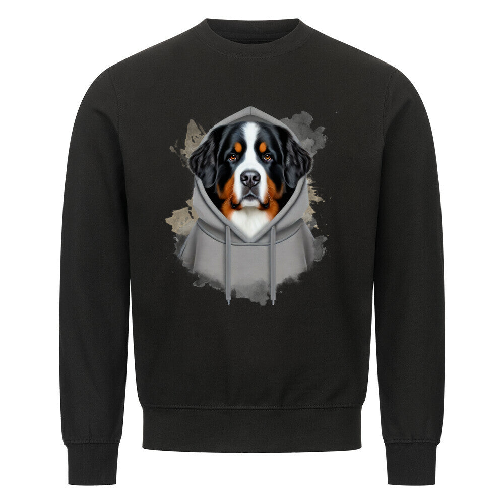 Premium Sweatshirt "Berner Sennenhund - Hooded 1 " Schwarz – hunde-shirt.de