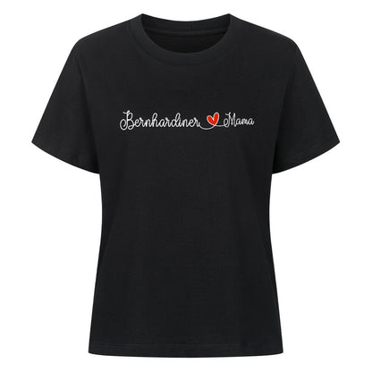 Premium Damen Shirt "Bernhardiner - Mama" Schwarz – hunde-shirt.de