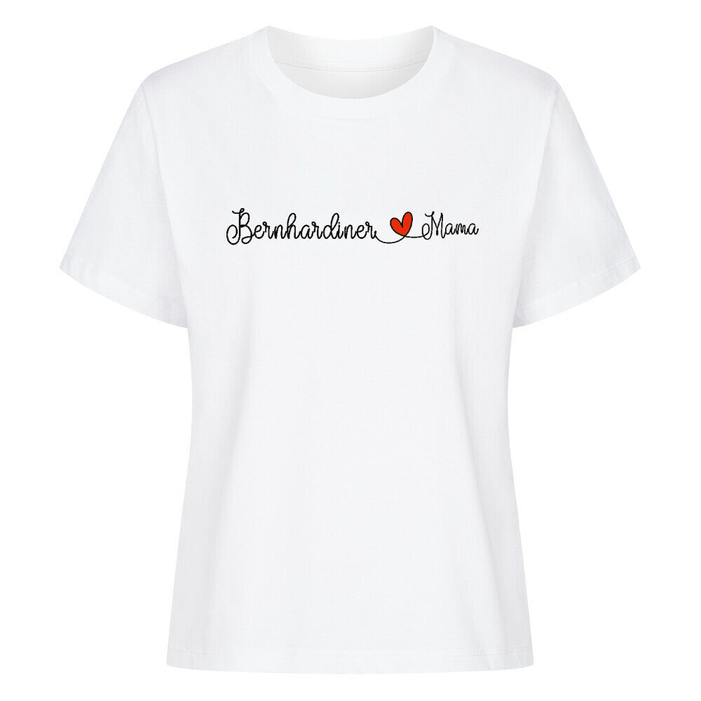 Premium Damen Shirt "Bernhardiner - Mama" Weiß – hunde-shirt.de
