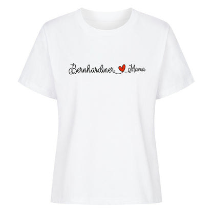 Premium Damen Shirt "Bernhardiner - Mama" Weiß – hunde-shirt.de