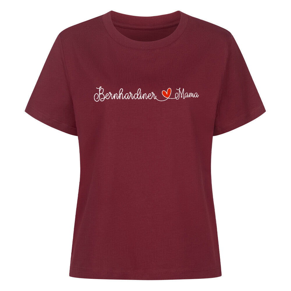 Premium Damen Shirt "Bernhardiner - Mama" Burgunder – hunde-shirt.de