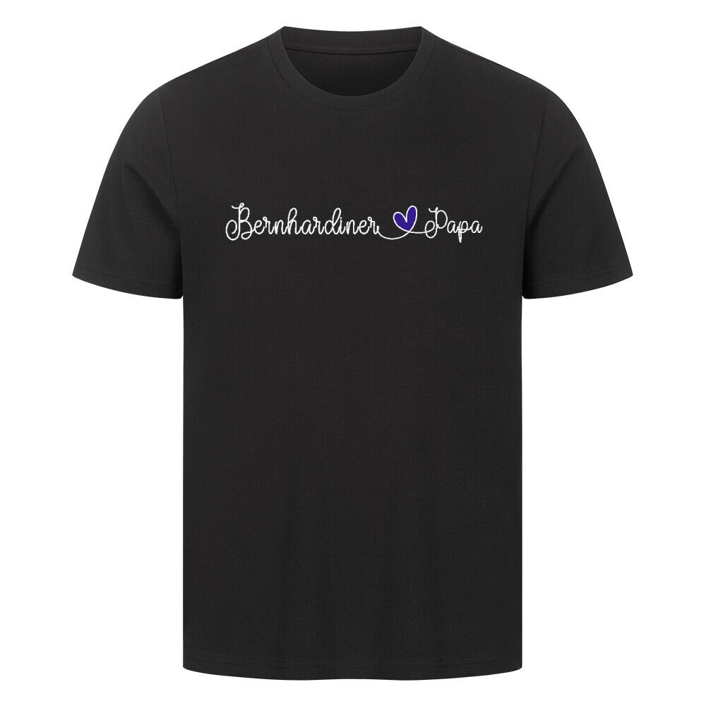 Premium T-Shirt "Bernhardiner - Papa" Schwarz – hunde-shirt.de