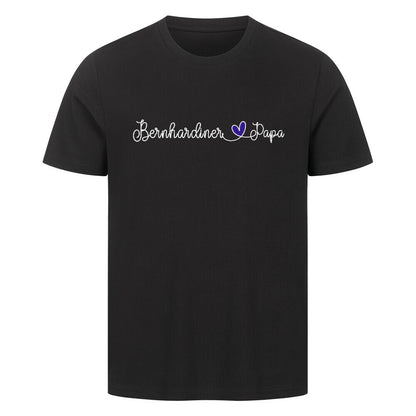 Premium T-Shirt "Bernhardiner - Papa" Schwarz – hunde-shirt.de