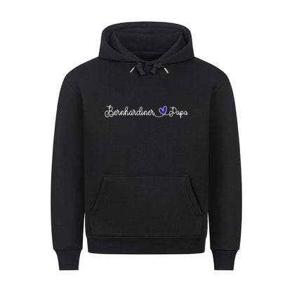Premium Hoodie "Bernhardiner - Papa" Schwarz – hunde-shirt.de