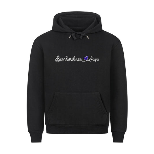 Premium Hoodie "Bernhardiner - Papa" Schwarz – hunde-shirt.de