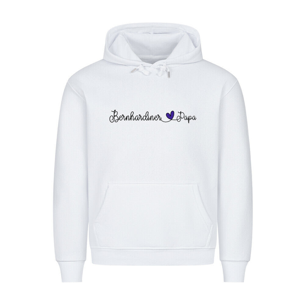 Premium Hoodie "Bernhardiner - Papa" Weiß – hunde-shirt.de
