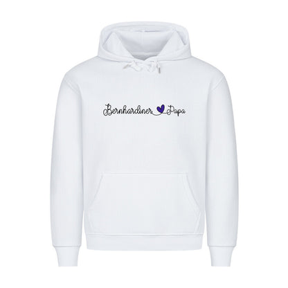 Premium Hoodie "Bernhardiner - Papa" Weiß – hunde-shirt.de