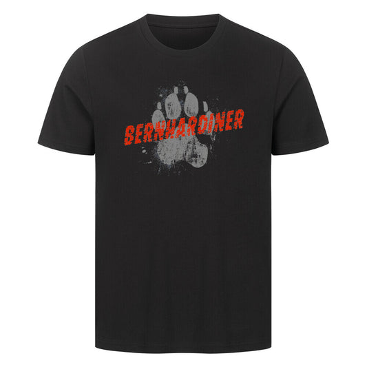Premium T-Shirt "Bernhardiner - PAWS" Schwarz – hunde-shirt.de
