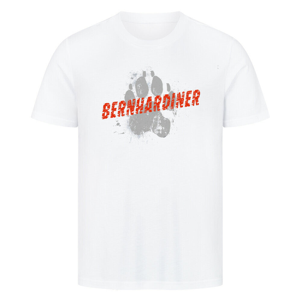 Premium T-Shirt "Bernhardiner - PAWS" Weiß – hunde-shirt.de