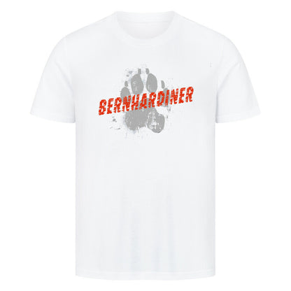 Premium T-Shirt "Bernhardiner - PAWS" Weiß – hunde-shirt.de