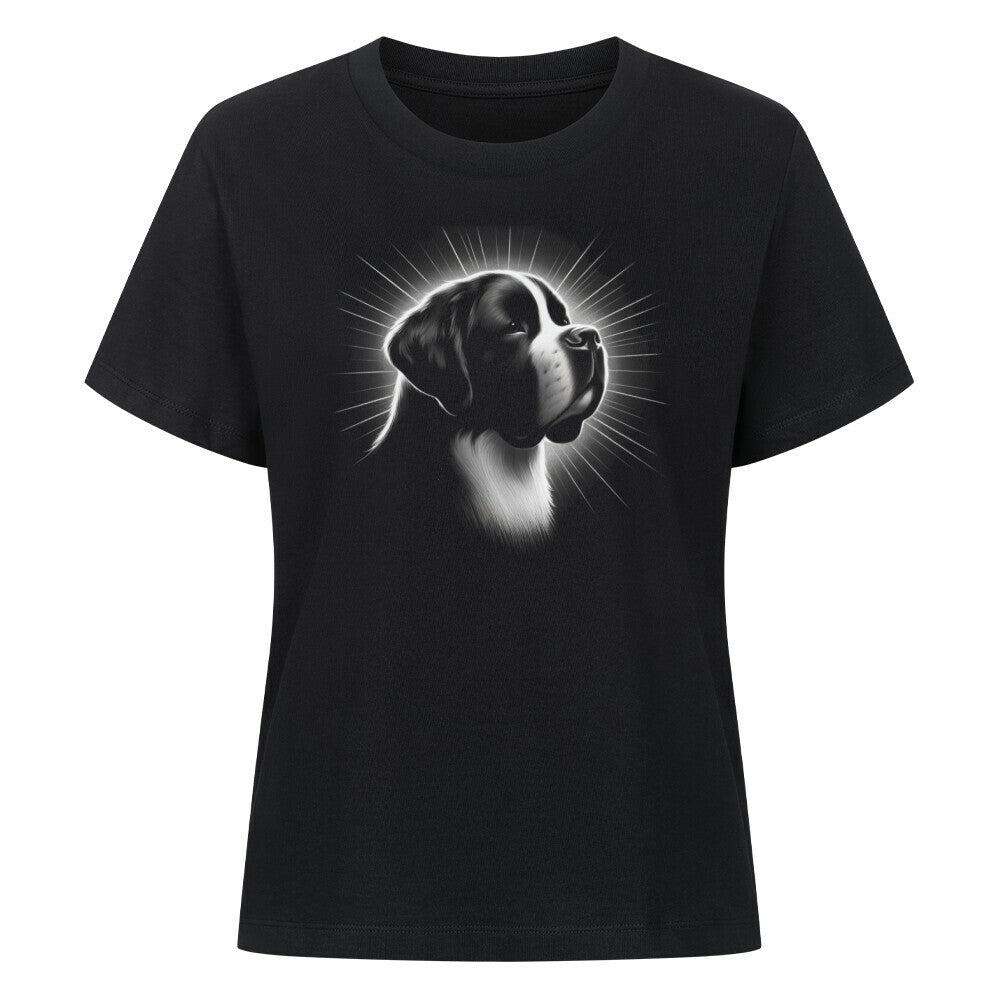 Premium Damen Shirt "Bernhardiner - Bright" Schwarz – hunde-shirt.de