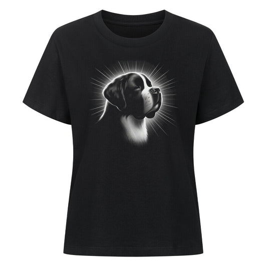 Premium Damen Shirt "Bernhardiner - Bright" Schwarz – hunde-shirt.de