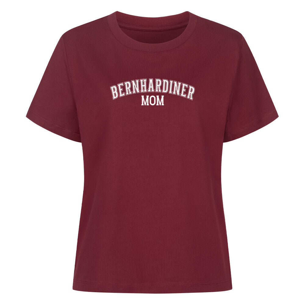 Premium Damen Shirt "Bernhardiner - MOM" Burgunder – hunde-shirt.de