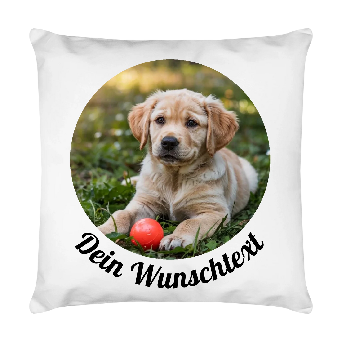 Premium Kissen mit Bild und Text Weiss – hunde-shirt.de