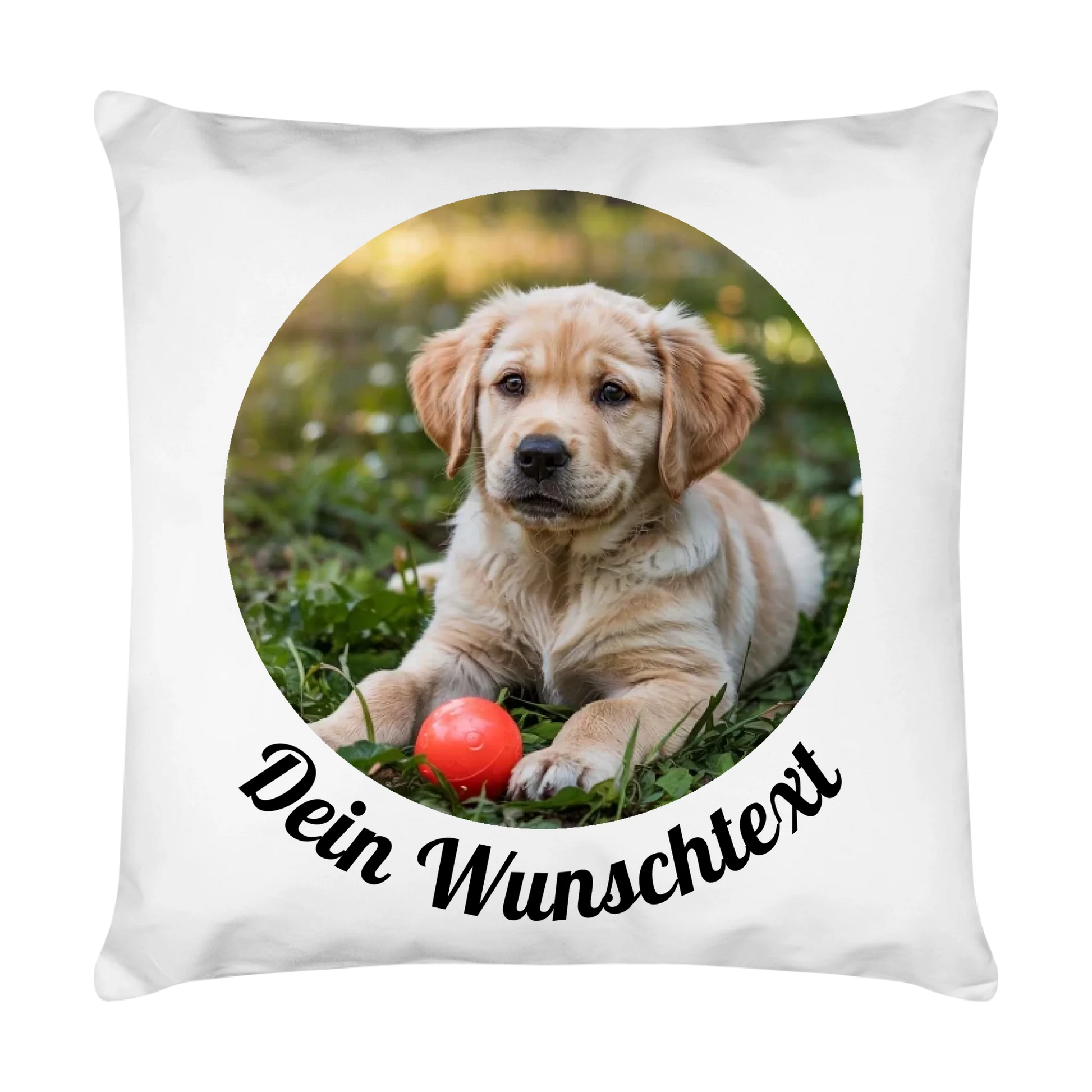 Premium Kissen mit Bild und Text Weiss – hunde-shirt.de