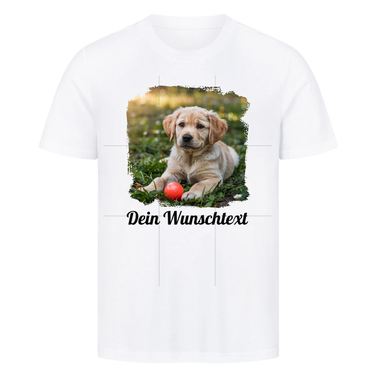Premium Shirt personalisiert quadratisch Weiss – hunde-shirt.de