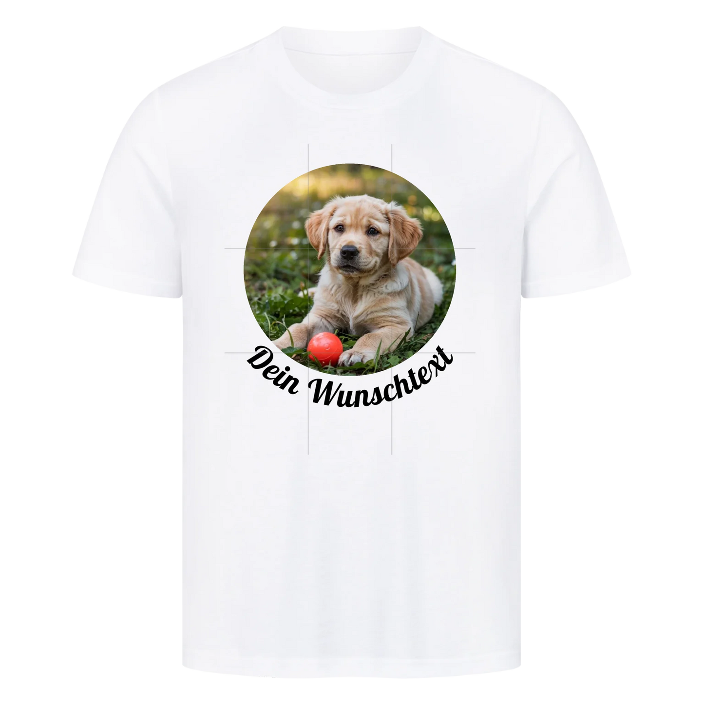 Premium Shirt personalisiert rundes Bild Weiss – hunde-shirt.de