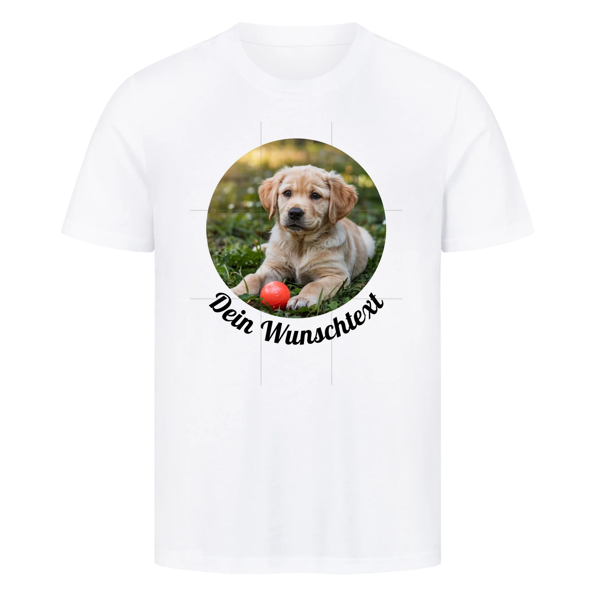 Premium Shirt personalisiert rundes Bild Weiss – hunde-shirt.de