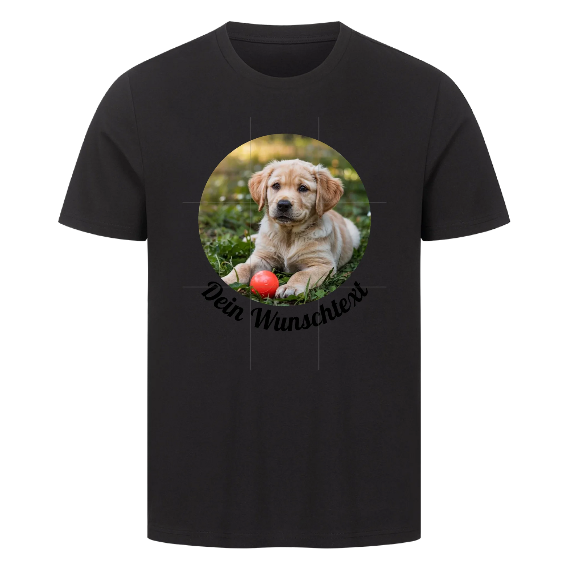 Premium Shirt personalisiert rundes Bild Schwarz – hunde-shirt.de