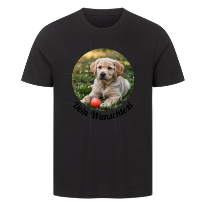 Premium Shirt personalisiert rundes Bild Schwarz – hunde-shirt.de