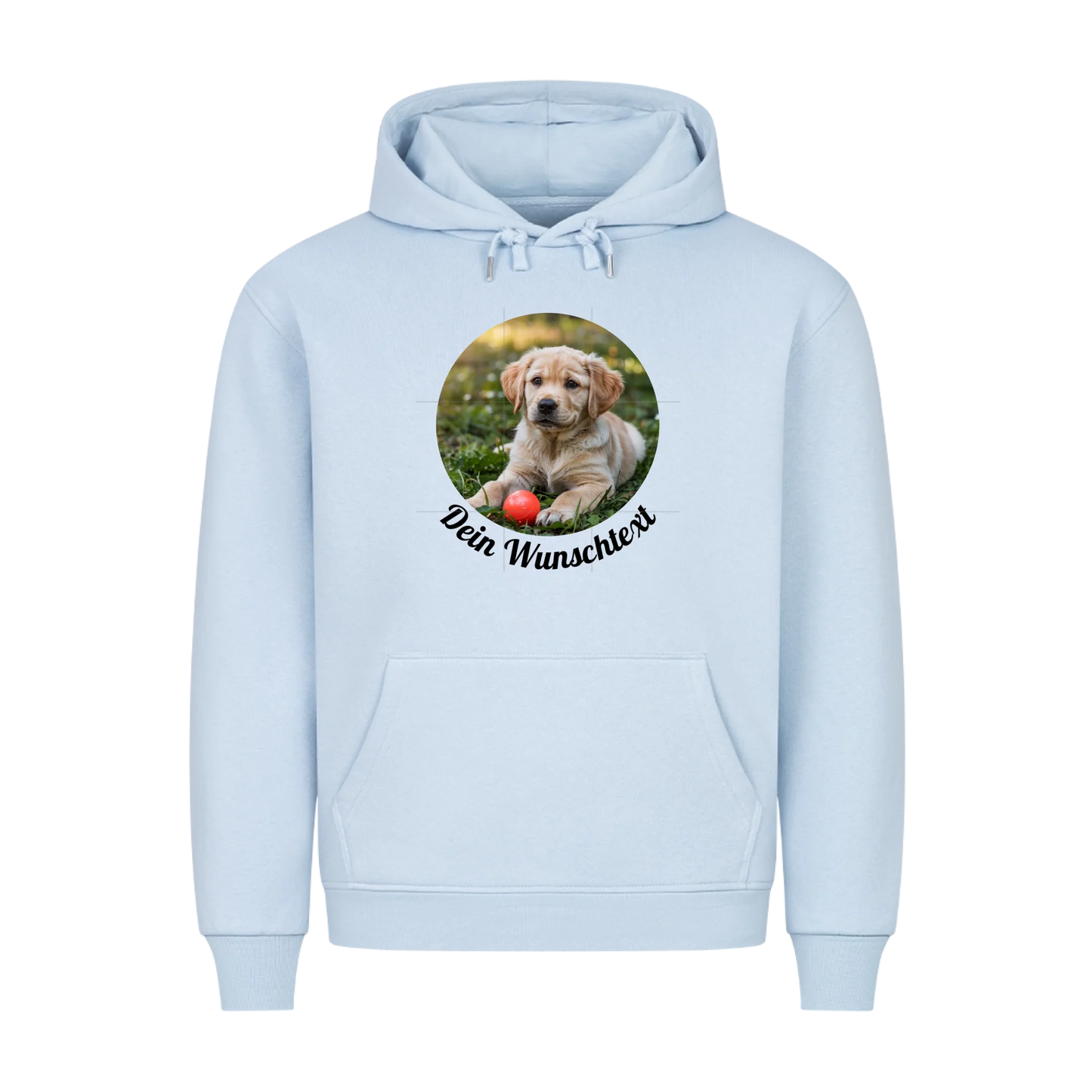 Premium Hoodie personalisierbar rund Baby Blue – hunde-shirt.de