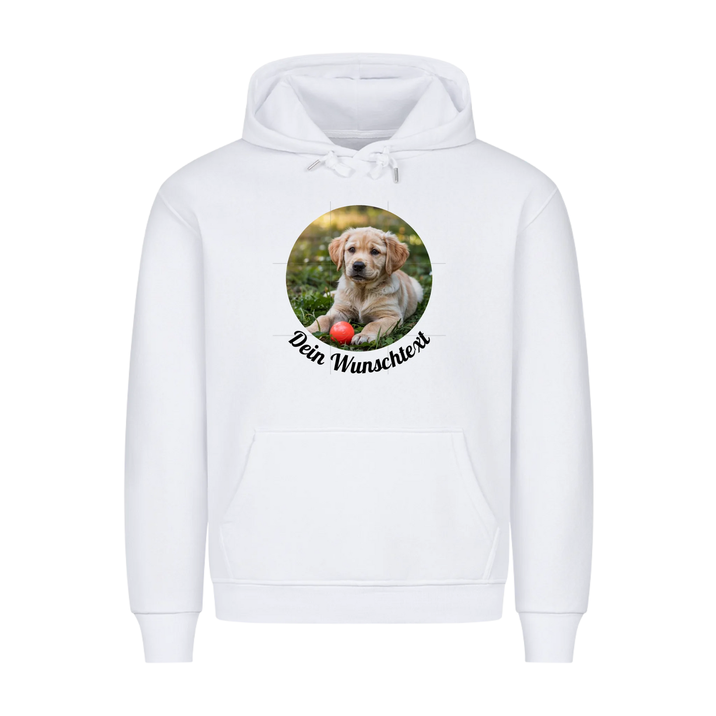 Premium Hoodie personalisierbar rund White – hunde-shirt.de