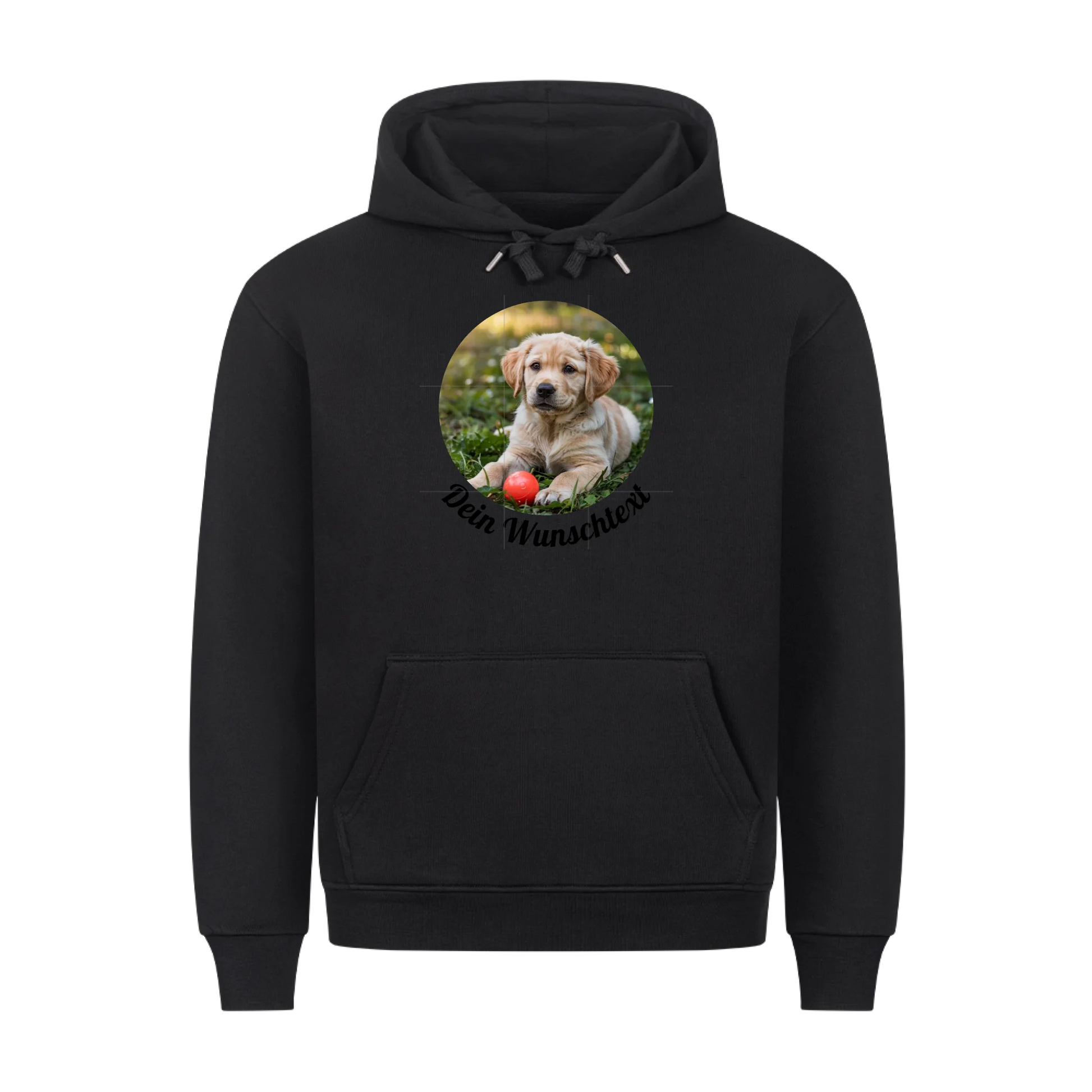 Premium Hoodie personalisierbar rund Black – hunde-shirt.de