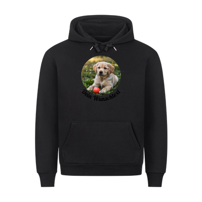 Premium Hoodie personalisierbar rund Black – hunde-shirt.de