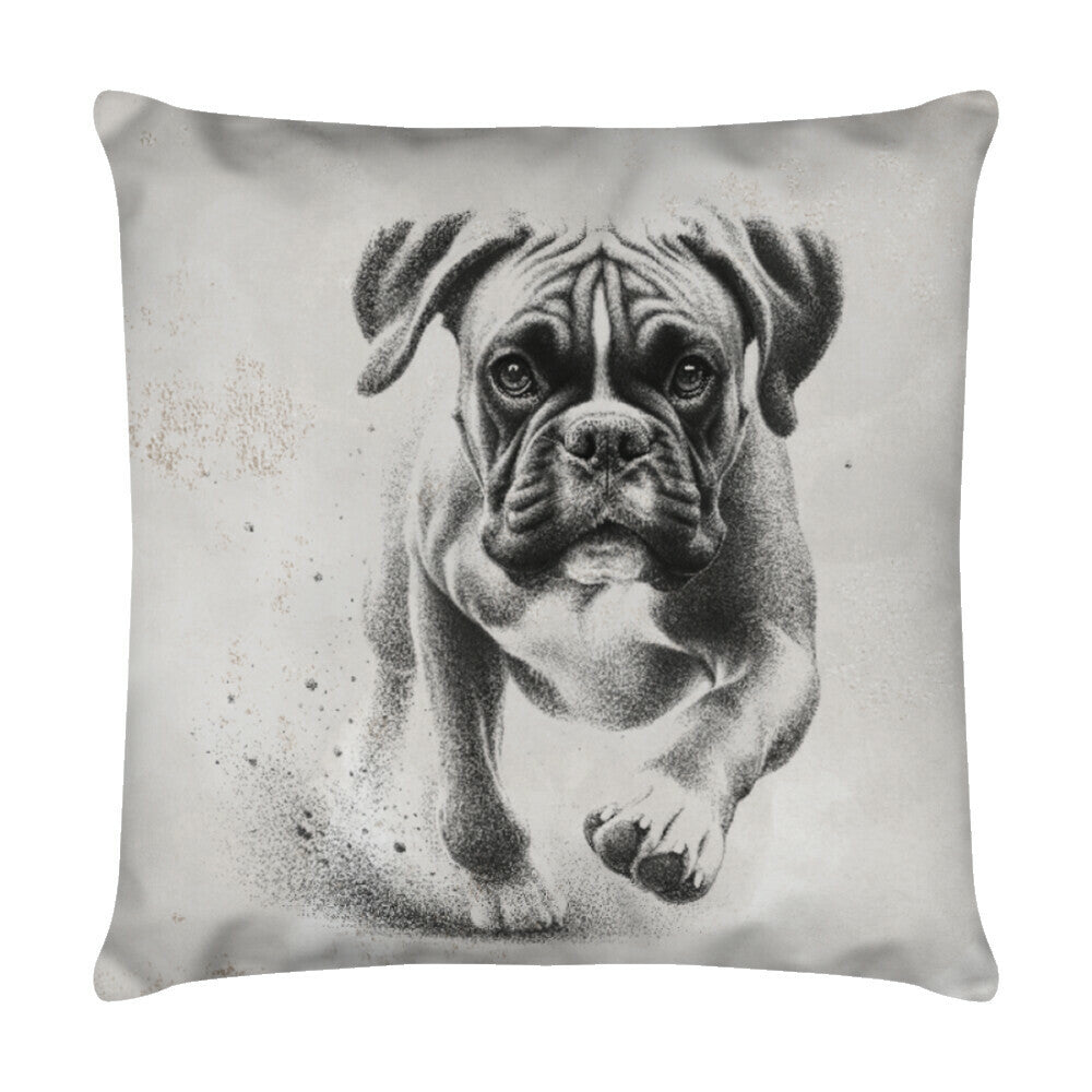 Kissen "Boxer - Run" Weiß – hunde-shirt.de