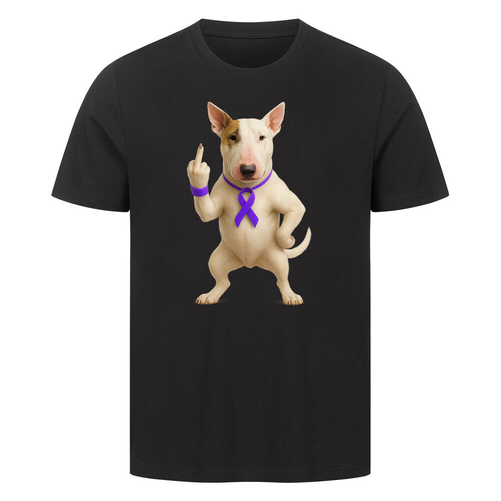 Premium T-Shirt "Bullterrier - Fuck Cancer" Schwarz – hunde-shirt.de