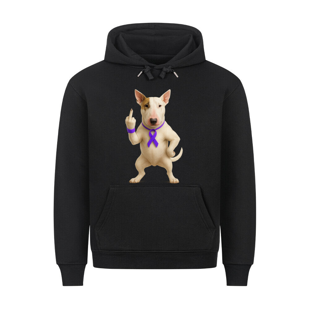 Premium Hoodie "Bullterrier - Fuck Cancer" Schwarz – hunde-shirt.de