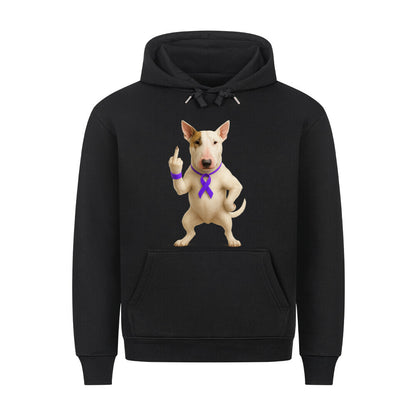Premium Hoodie "Bullterrier - Fuck Cancer" Schwarz – hunde-shirt.de